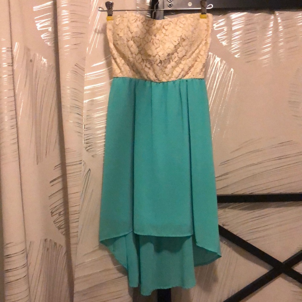 High-Low Strapless Dress-XS